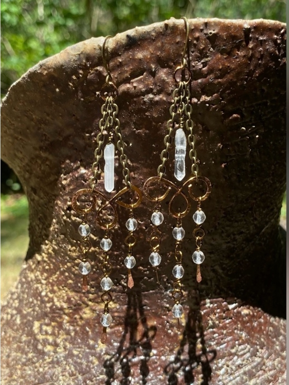 Quartz Chandelier Earrings